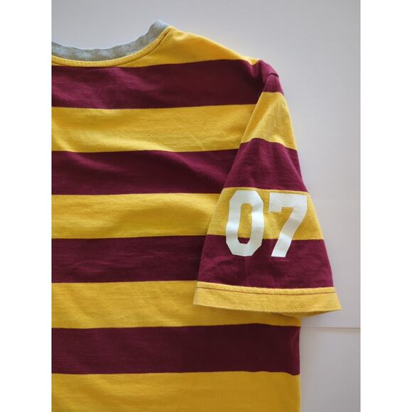 Harry Potter Griffindor Men's Short Sleeve Striped 07 Red XS - Picture 1 of 9